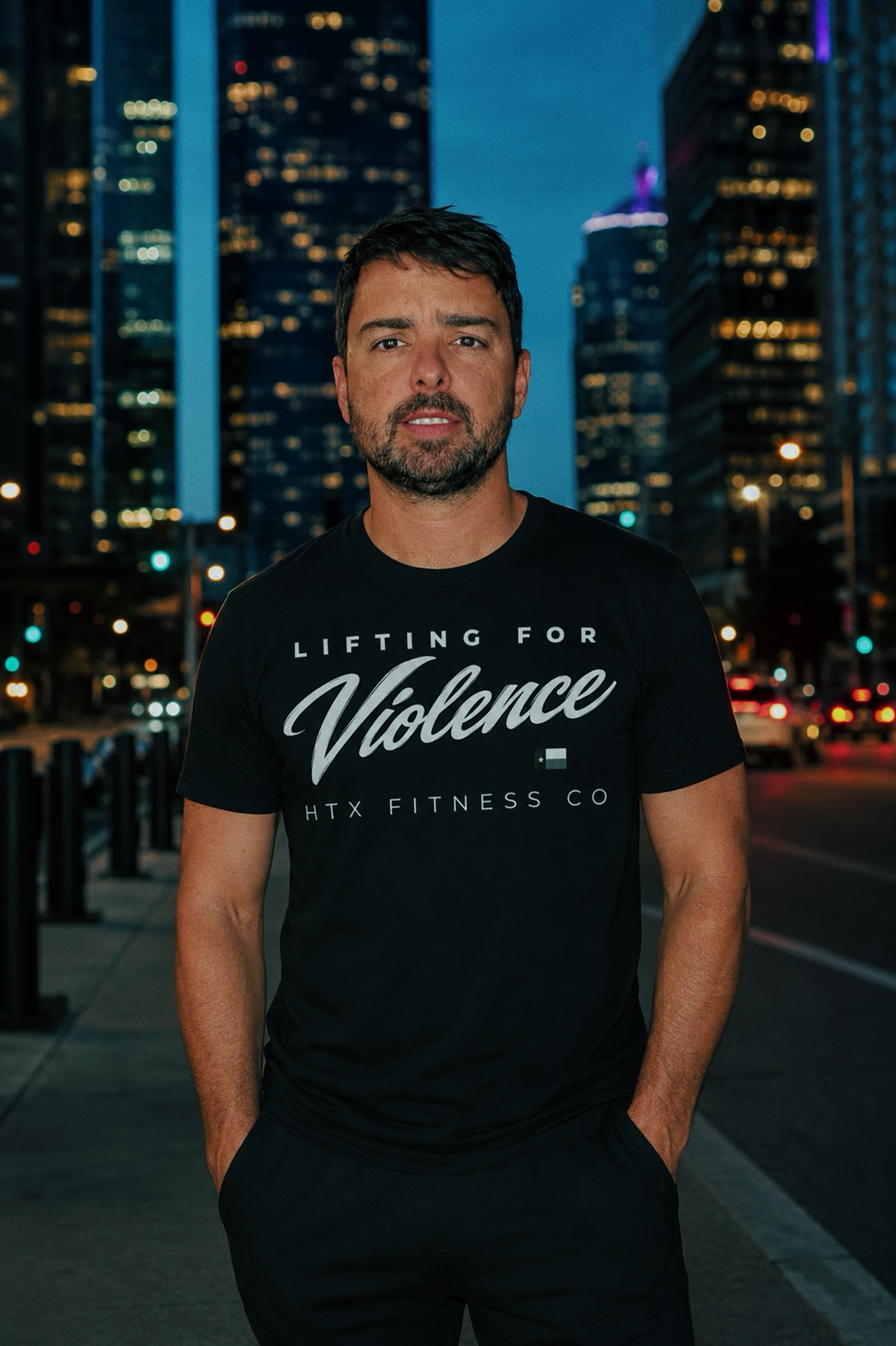 Lifting For Violence Tee back graphic